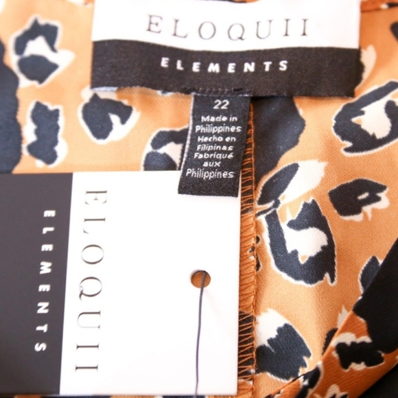 ELOQUII Cheetah Print Mini Dress With Flounce Sleeves Sz 22W - Picture 4 of 10